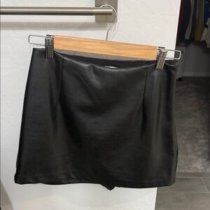 Abercrombie & Fitch Black Vegan Leather Mini Skirt small